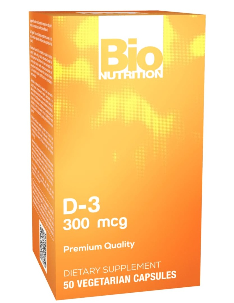 Bio Nutrition Vitamin D3 12,000 IU Vegi-Caps, 50 Count