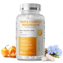 Triple Magnesium Complex - Magnesium Glycinate, Taurat & Malat Supplement med Omega3, Ashwagandha, GABA for søvn, Brain Heart & Muscle Support - Høj Absorption og Gentle, Vegan, 120 Kapsler