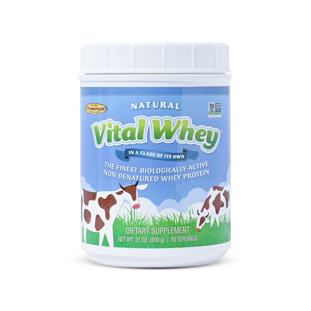Grass-Fed Whey Protein Powder for Immune Vitality, Natural Flavor 600g (30 Servings), 15g Protein Per Serve, Vital Whey, Clean Holistic, Wellness Nutrition