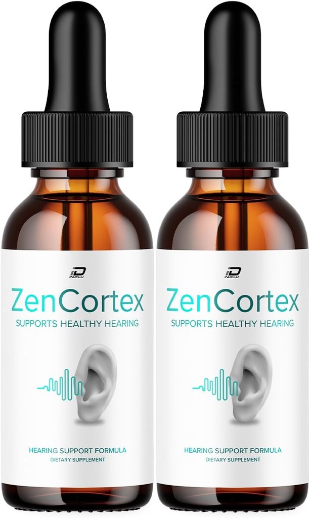 ZenCortex Tinnitus Ear Drops - ZenCortex 24, Zen Cortex Liquid Drops, ZenCortex Anmeldelser, ZenCortex Drops til Ear Relief (2 Pack - 2 Måned Supply)
