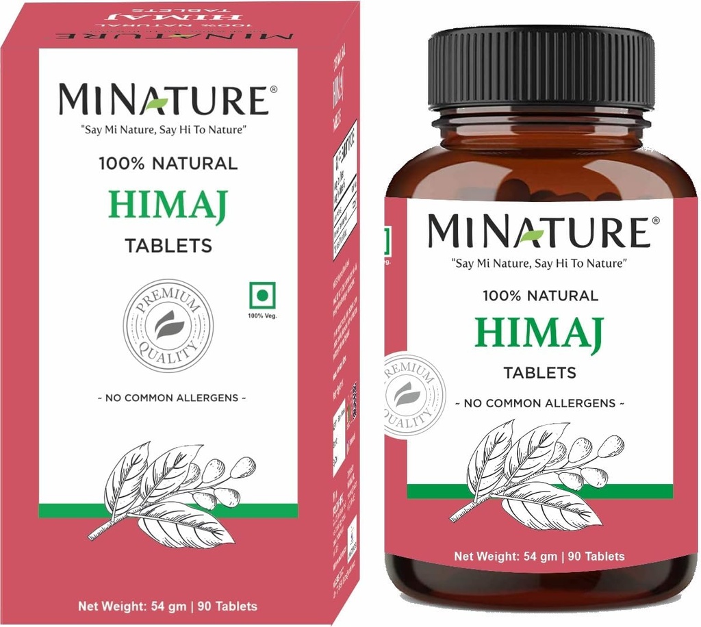 minature Himaj (Terminalia Chebula) Tablet 124; Plantbaseret Kosttilskud 124; Black Himej Powder Tablet 124; Choti Harad Glad 124; Vegan, Gluten Free Glad 124; 90 Tablet, (1000 mg) 45 dages forsyning
