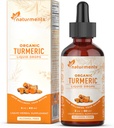 Naturationer Gurkemeje Væske: Certificeret Økologisk Gurkemeje med Ginger & Black Pepper- fælles støtte, Immun & fordøjelsesstøtte, Graceous Aging - 2 Fl Oz