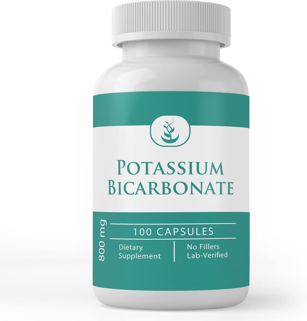 Pure Original Ingredienser Kalium Bicarbonat, (100 kapsler) Altid Pure, Ingen tilsætningsstoffer eller Fillers, Lab Verified