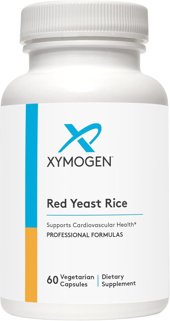 XYMOGEN Red Yeast Rice - Non- GMO Red Yeast Rice supplement til at hjælpe med at opretholde allerede sund blod Lipid + Cholesterol Niveauer - Cardiovaskulær Support - Testet Citrinin- Free (60 kapsler)