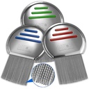 Lice Comb - (Pack of 3) Head Lice Treatment, der er individuelt pakket Professional rustfrit stål Louse og Nit Combs Fjerner æg med Afrundede Tips til Comfort