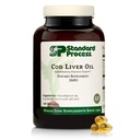 Standard Process Cod Leverolie - Hjælpemidler Sunde Hud & Øjne med Omega-3 Fedtsyrer & Vitaminer A og D - Knogle- og tandpleje support - Gluten- Gratis, Non- Dairy & Non- Soy - 180 Softgels (60 Servere)