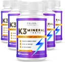 ZELSO (5 Pack) K3 Mineral vægttab piller til kvinder og mænd, K3 Mineral piller - K3 Salt Mineral, Vitamin + K3 kapsler supplement til Keto vægttab - 5 Måneders forsyning