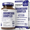 Premium Magnesium Capsules 500mg, High Absorption Formula Chelated Buffered Citrate to Support Digestion, Bone, Sleep & Muscle Health – Magnesium Complex - 120 Capsules