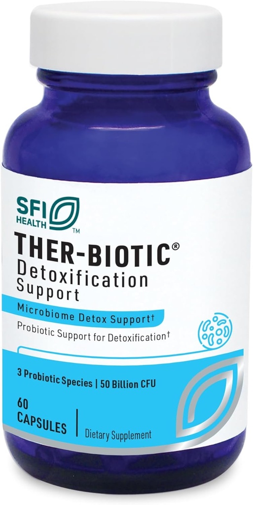 SFI Health Klaire Labs Ther- Biotic Probiotic Supplement - 50 Millioner CFU Probiotika - Understøtter GI Detox, fordøjelsessygdomme + kolon Sundhed - Hypoallergen Lactobacillus + Bifidobacterium (60 kapsler)