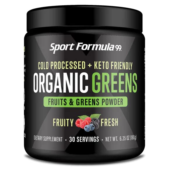 Organic Green Superfood Powder, Cold Pressed Vegan og Keto Powder, non-GMO, Low Calorie Daily Green Juice Powder
