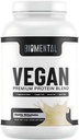 Biomental Vegan Protein Powder - Vanilla - Gluten- Free - Ikke-GMO - Plant-baseret protein - understøtter vægttab & muskelvækst - Forbedret absorption - Perfekt til mænd og kvinder - 2 lbs