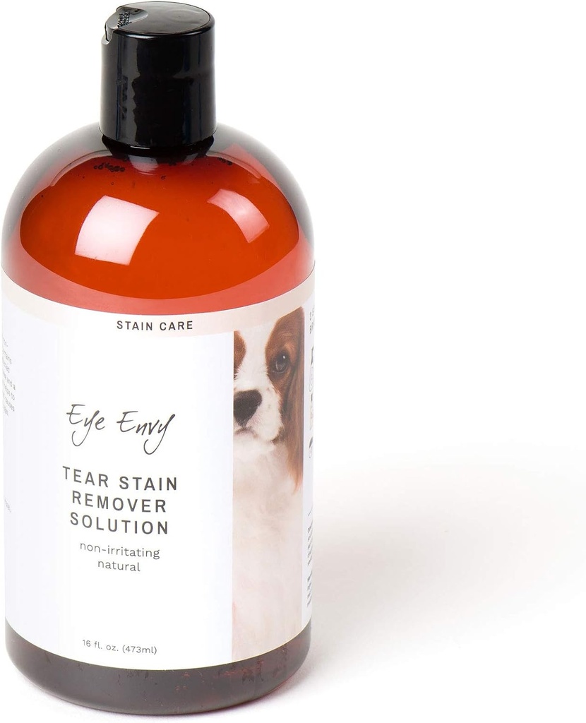 Eye Envy Tear Stain Remover Solution for Hunde. 100% Natural, Safe. Behandler Årsagen til Seins. Anbefalet af AKC Breeders, Vets, Handlere, Groomers. Indeholder kolloid sølv. 16 oz. Fremstillet i USA