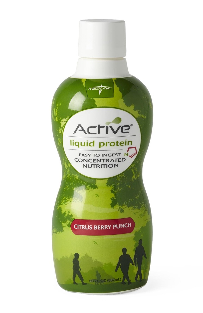 Medline Active Liquid Protein, Citrus Berry Punch, 30- oz, 15- g Protein (pakning med 4)
