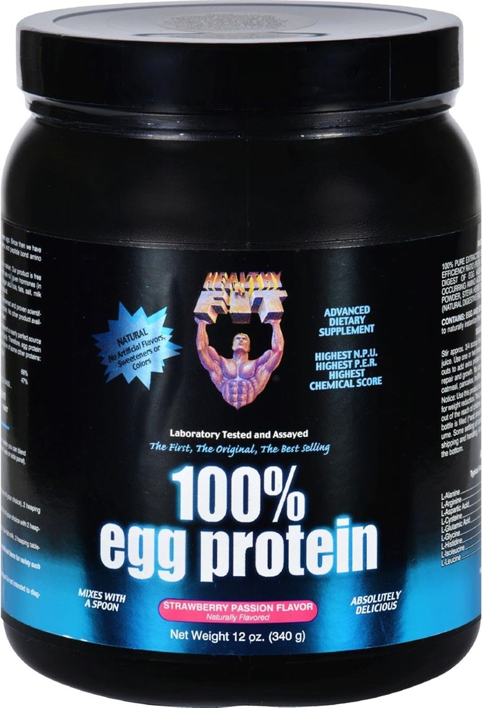 Sund 'N Fit 100 Procent Egg Protein, Jordbær Passion, 12 Ounce