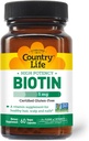 Country Life - Biotin High Potency, 5 mg - 60 Veganske kapsler