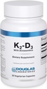 Douglas Laboratories K2- D3 med Astaxanthin - Antioxidant Support for Bones, immunfunktion og vaskulær sundhed * - Med Menaquinone- 7 & D Vitamin - 30 vegetariske kapsler