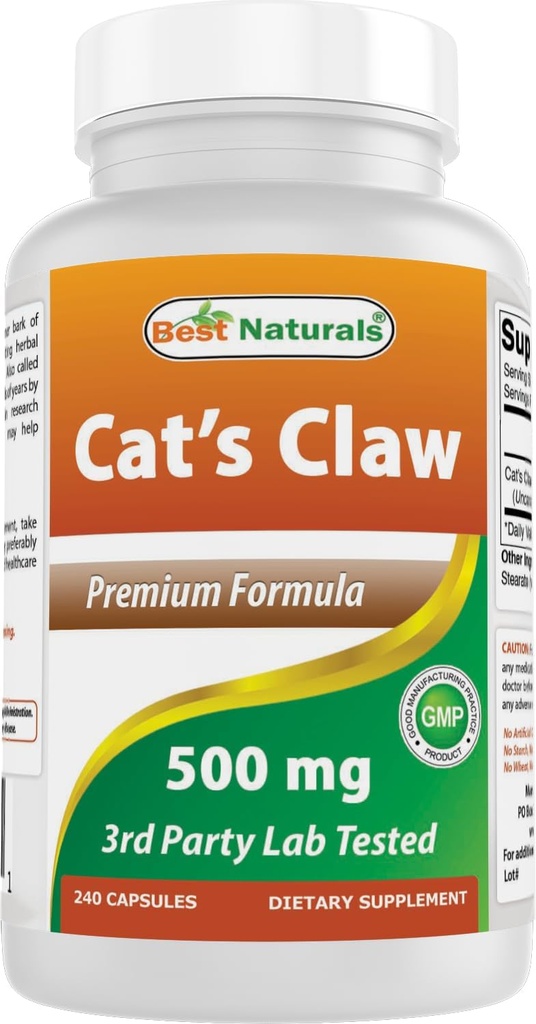 Bedste Naturals Cat 's Claw Capsule, 500 mg, 240 Greve