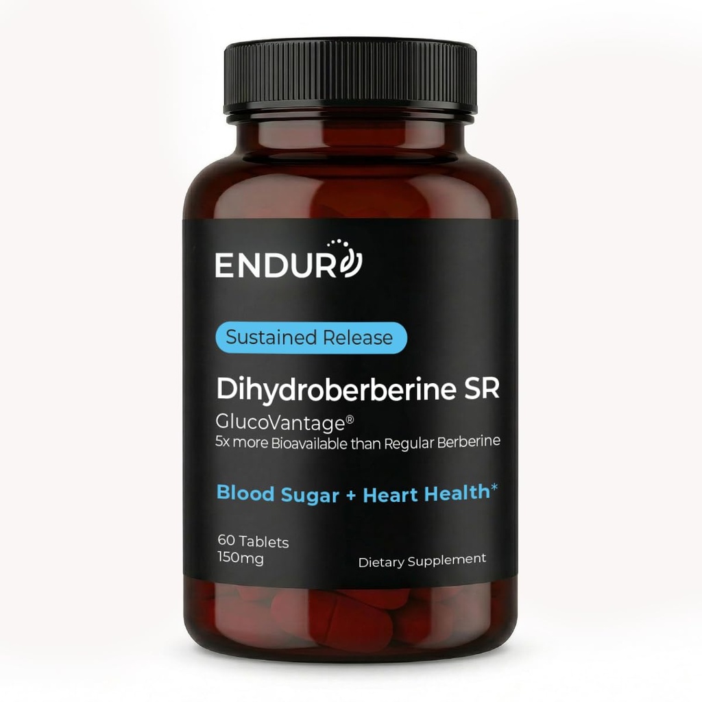 ENDUR Dihydroberberine - Berberine - SR (Sustained Release) Berberine for Blood Sugar, Metabolic & Weight Management, 5x Bioavailability, 6–8 HR Controlled Release, Fewer Daily Doses - 60 Tablets