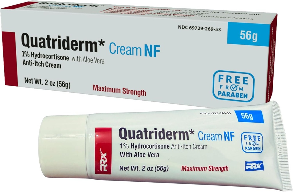 NF Extra Strength 1% Hydrocortison, med Aloe Vera, Paraben- Free, Anti- Itch Cream, Hududslæt, Anvendes til forskellige hudtilstande - Indeholder 2 oz Tube