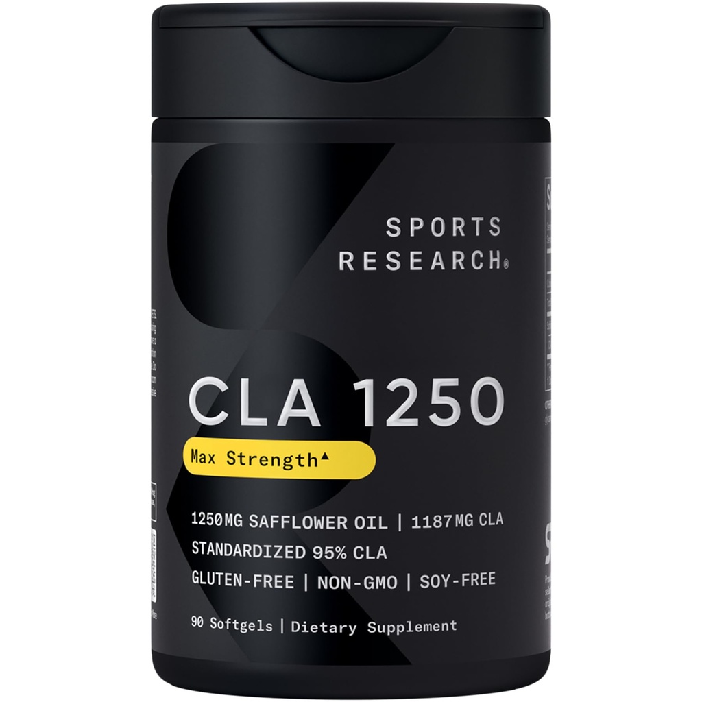 Sports Research CLA - 1250mg med aktivt konjugeret linolsyre til mænd og kvinder