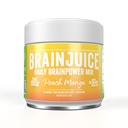 BrainJuice Nootropics Brain Support, Gluten Free Powder for Energy and Focus, Drink Mix med L Theanine, Alpha GPC, Vitamin B, Organic Green Tea Extract Koffein, Peach Mango, 15 Servere