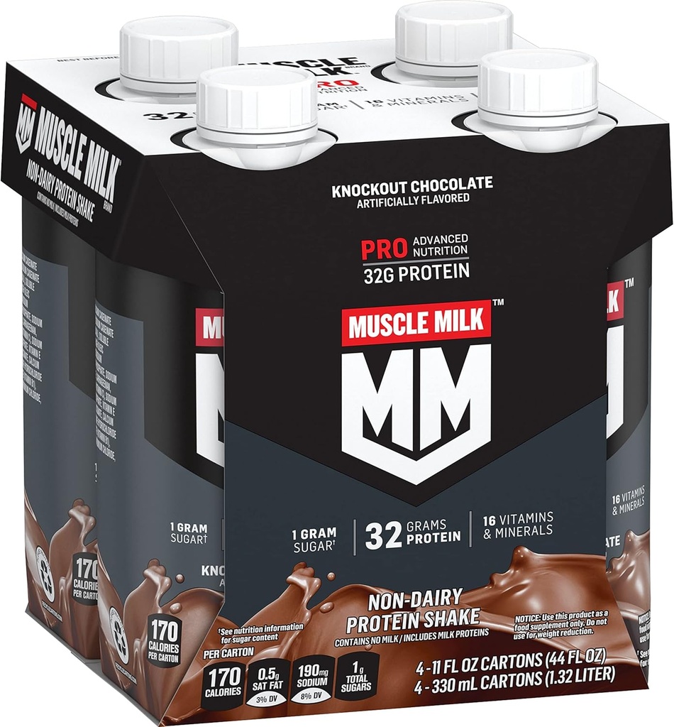 Muskelmælk Pro Series Protein Shake, Knockout Chokolade, 4 Greve