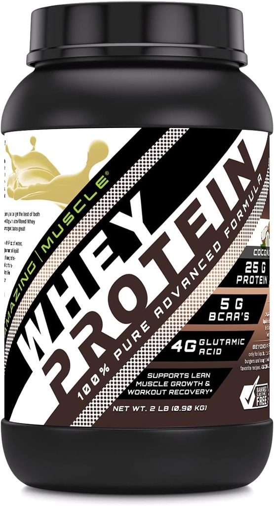 Amazing Muscle Whey Protein Isolat & Koncentrat Supplement Note 124; Kokosmel Flavor Note 124; 25 G