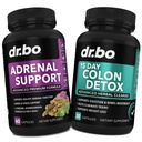 DR. BO Adrenal Support & Colon Cleanse Kosttilskud - Adrenal Træthed Supplement med Ashwagandha & L Tyrosine - 15 dages Intestinal Cleanse Pills til afføring Support & Gut Mave Cleansing