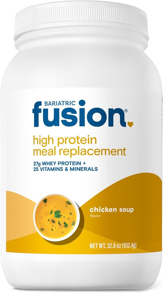 Bariatric Fusion Chicken Soup Meal Erstatning 27g Protein Powder, 21 Servering Tub for Bariatric Kirurgi Patienter, herunder Gastric bypass og Ærme Gastrectomy - Ingen Gluten, Aspartam eller sukker