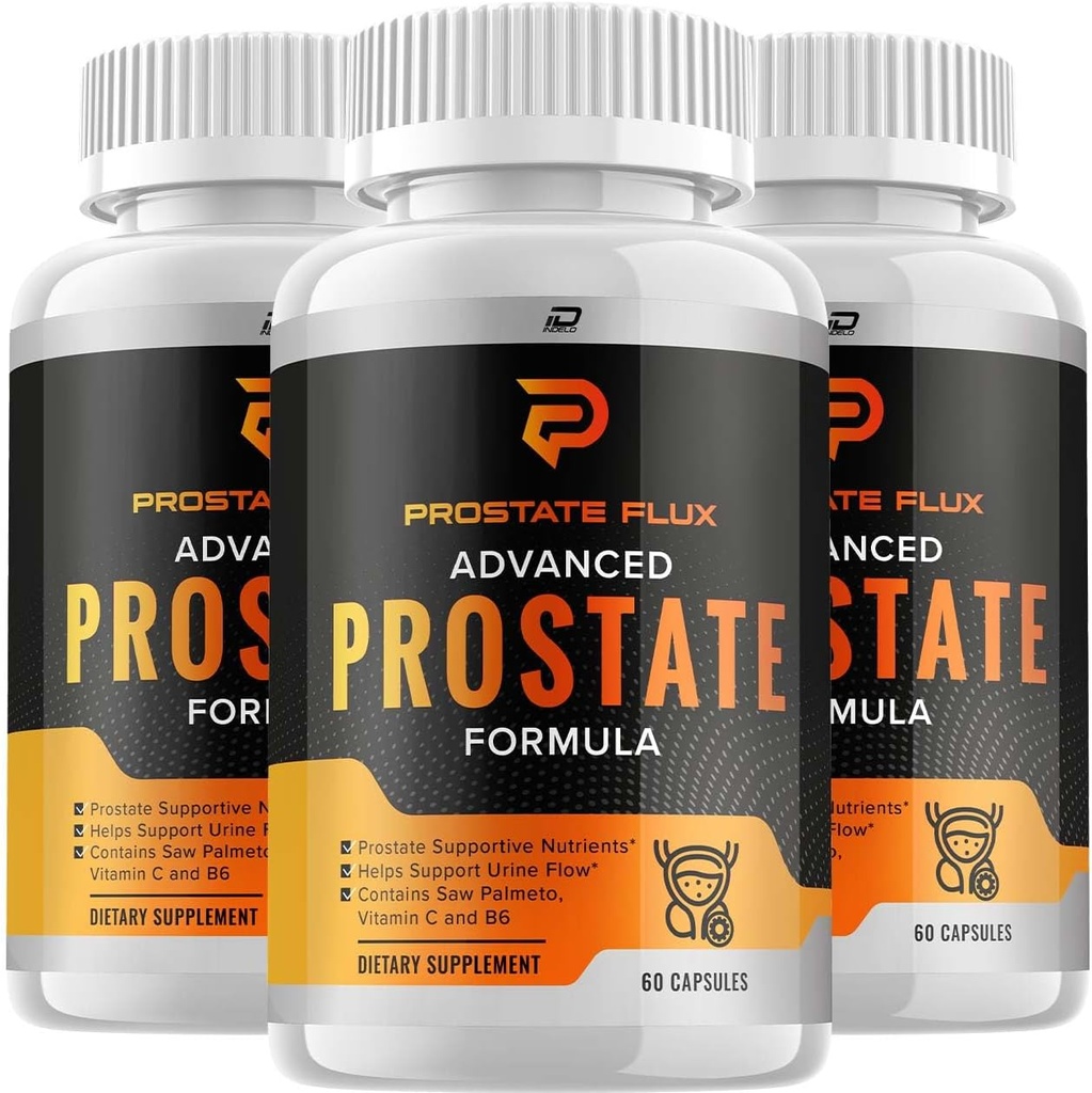 ProstateFlux Advanced Formel Kapsler, ProstateFlux Wellness Formel, Komplet støtte af normale Blogen og funktioner, Prostate Flux Anmeldelser (3 pakker - 180 Kapsler)