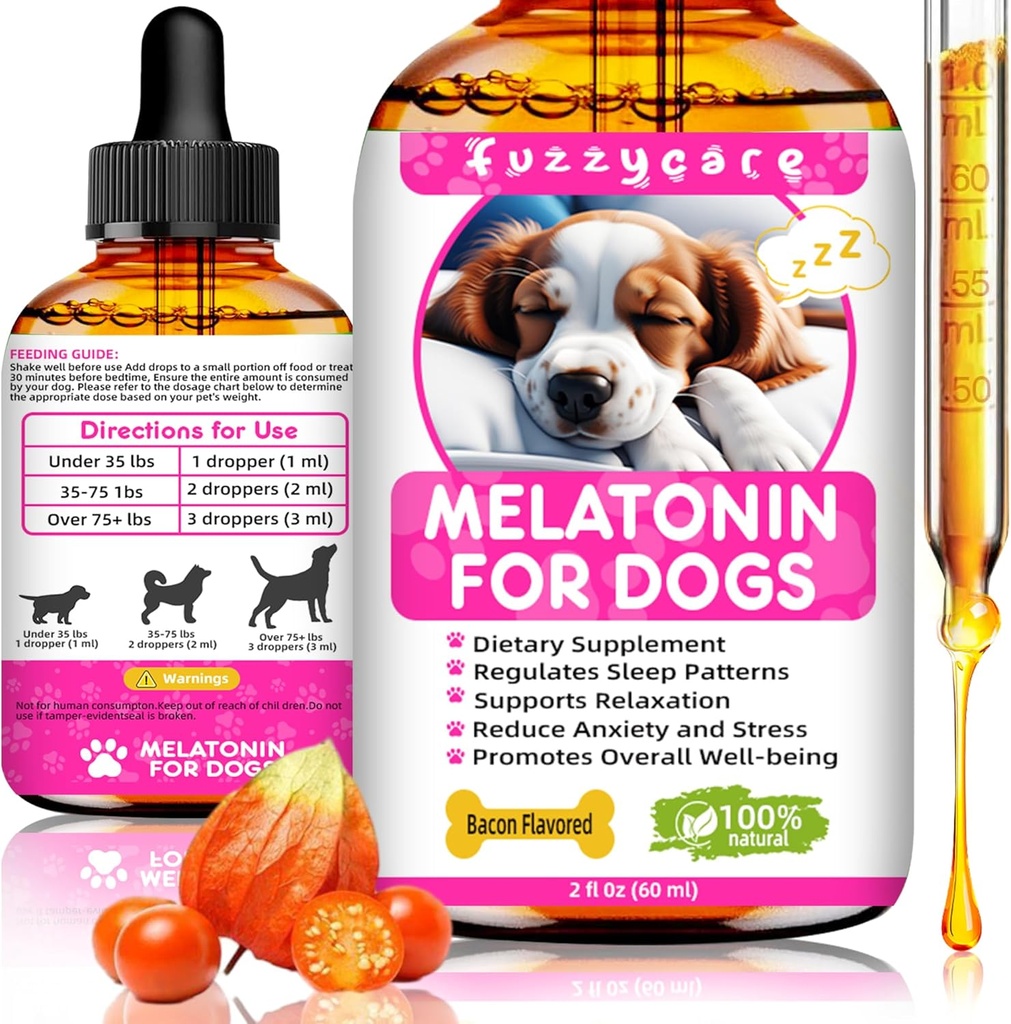 Melatonin til hunde, Angst Relief Hund Melatonin, Stille øjeblikke Calming Aid til hunde Melatonin til hunde og katte, Hundesøvn støtte, fremme afspænding & dyb søvn og samlet velvære