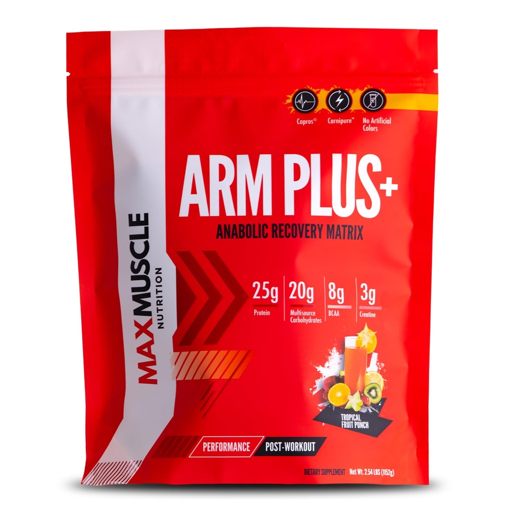 Max Muscle Arm Plus + Anabolske Recovery Matrix 124; 25g protein, 8g Bcaas, 3g Creatinine monohydrat