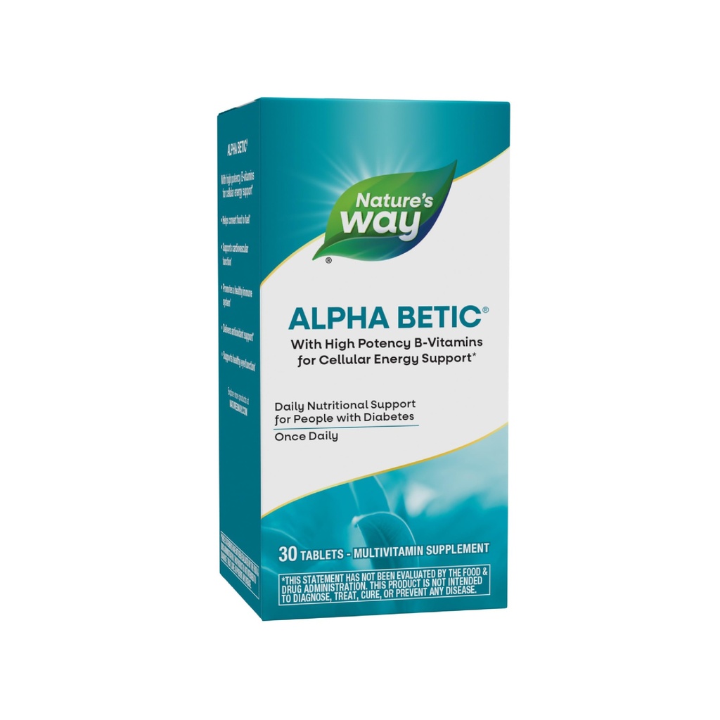 Nature 's Way Alpha betic, Diabetic Multivitamin til daglig ernæring Support, med B- Vitaminer til energi Metabolisme Support *, Alpha Lipoic Acid, Taurine, Lutein, 30 tabletter