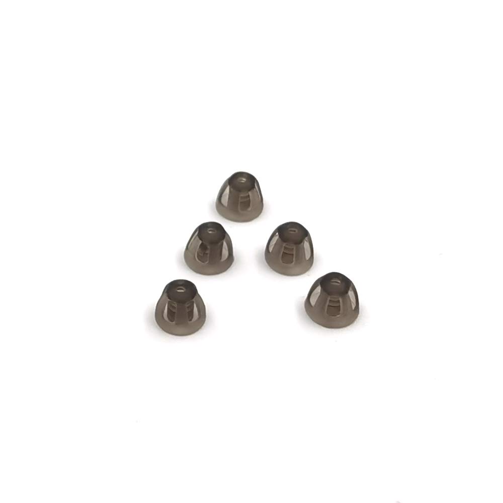 Hearing Aid Domes Smoky Gray Tips Ear Pieces Comfortable for Open Fit BTE Sound Amplifier PSAP Kit Invisible, except for RIC 5mm (S * 5)