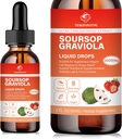 Soursop Graviola Leaf Extract & Sea Moss Liquid Drops - Cell Support, Immunity Boost, Liver Health, Sleep Aid & Antioxidants - Pure Soursop Bitters, 2 Month Supply, 2 Fl Oz (2oz, Strawberry)