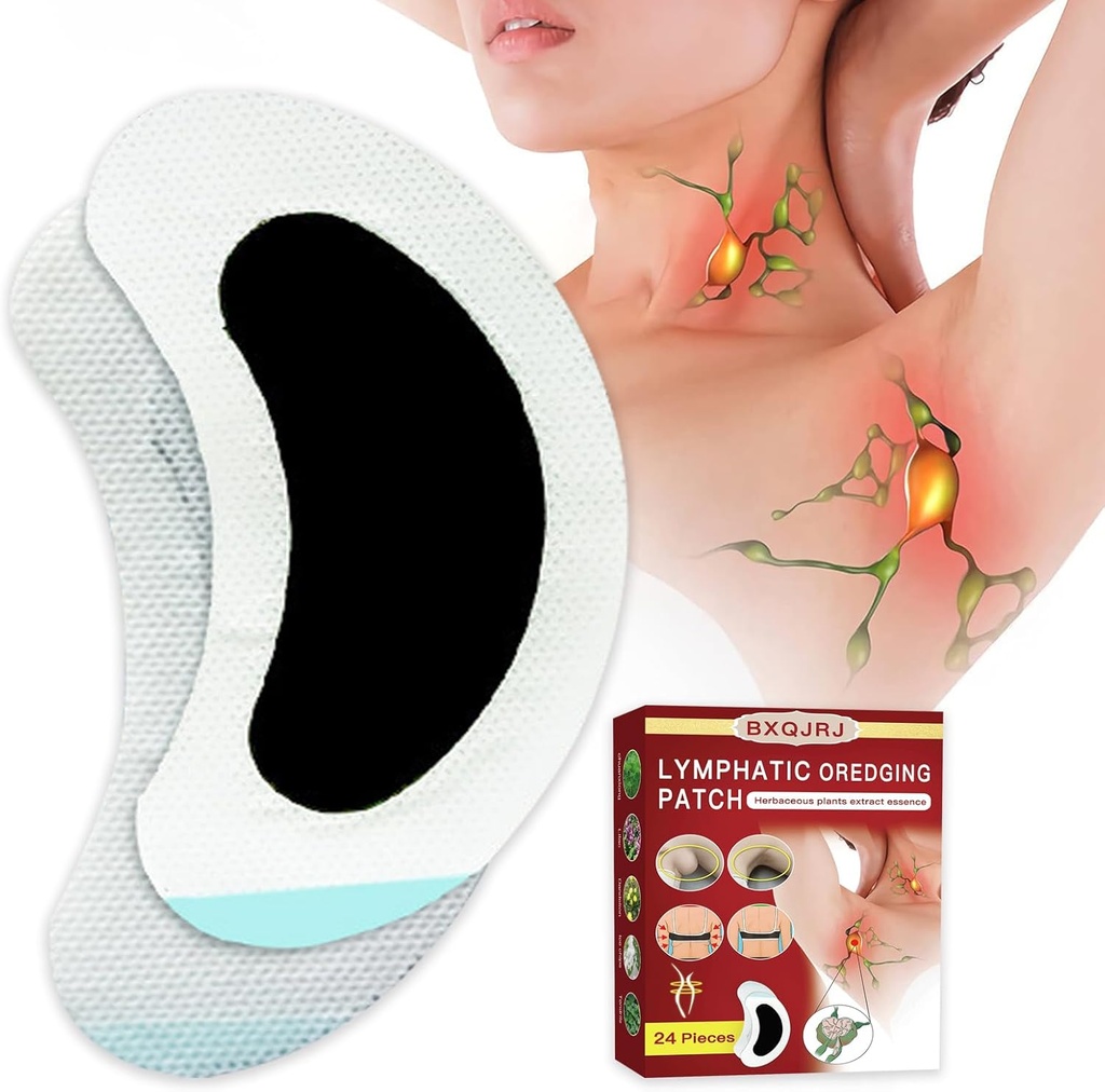24Pcs / Box Herbal Lymph Nodes Patch, Lymporous Drainage Patch / Patches, Herbal Lymporous Drainage Care Patch, Neck Lymph Nodes Patch, Lymporous Massage for mænd og kvinder