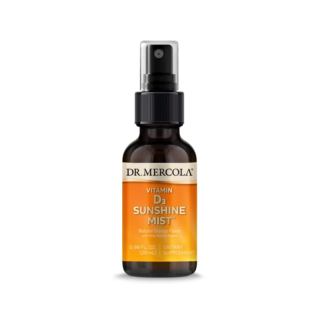 Dr. Mercola Vitamin D3 Sunshine Mist - Supports Immune & Joint Health - 5000 IU per Serving - Non-GMO, Gluten-Free & Soy-Free - 0.98 fl oz (38 Servings)