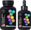 Age Defense Beauty Collagen Matrix og flydende Collagen Plus Ashwagandha Beauty Bundle for hårvækst, hud glød, negle