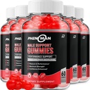 Phenoman til mænd Gummies - Pheno Man Max Performance, Phenoman Advanced Formel, Ekstra styrke Natural Supplement til muskelvækst & Samlet sundhedsstøtte og anmeldelser (5 Pack - 300 Gummies)