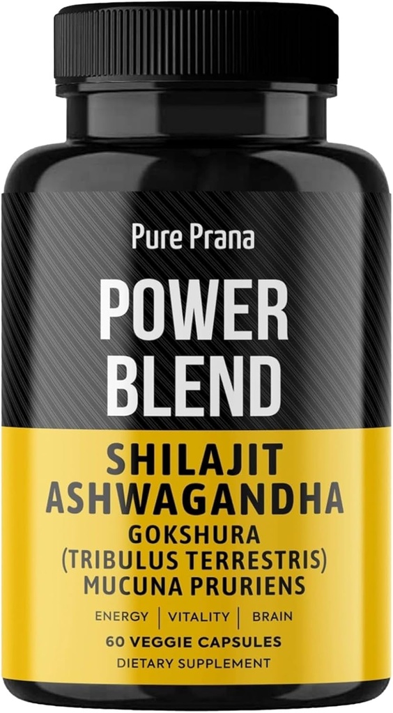 Pure Himalayan Shilajit med Ashwagandha til mænd - 12000mg Autentiske Shilajit kapsler med gokshura, KSM- 66 & Safed Musli Mest124; Premium Testosteron Support for Energy & Vitality
