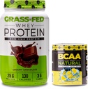 Nutrologi Grass Fed Whey Protein Powder, Understøtter Lean Muscle Recovery & Performance, Creamy Chokolade Flavor (28 Servere) BCAA Natural, Lemonade Flavor (30 Servere)