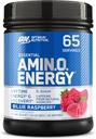 Optimum Nutrition Amino Energy - Pre Workout med grøn te, BCAA, Aminosyrer, Keto Friendly, Green Coffee Extract, Energy Powder - Blå Hindbær, 65 Servering (Packaging May Vary)