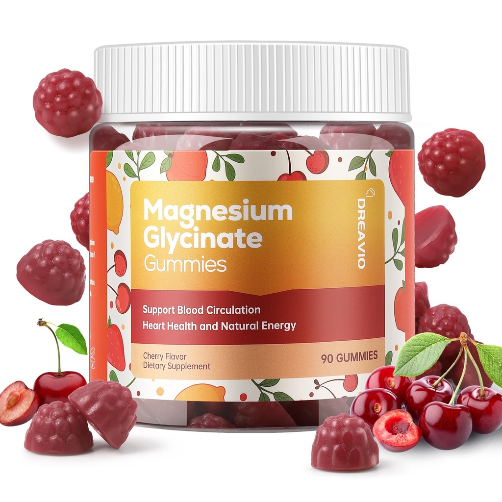 90 Greve Magnesium Glycinate Gummies 400mg w / Ashwagandha Supplement - Sukker fri Zink Magnesium Glycinate Supplement Ashwagandha Gummies for voksne