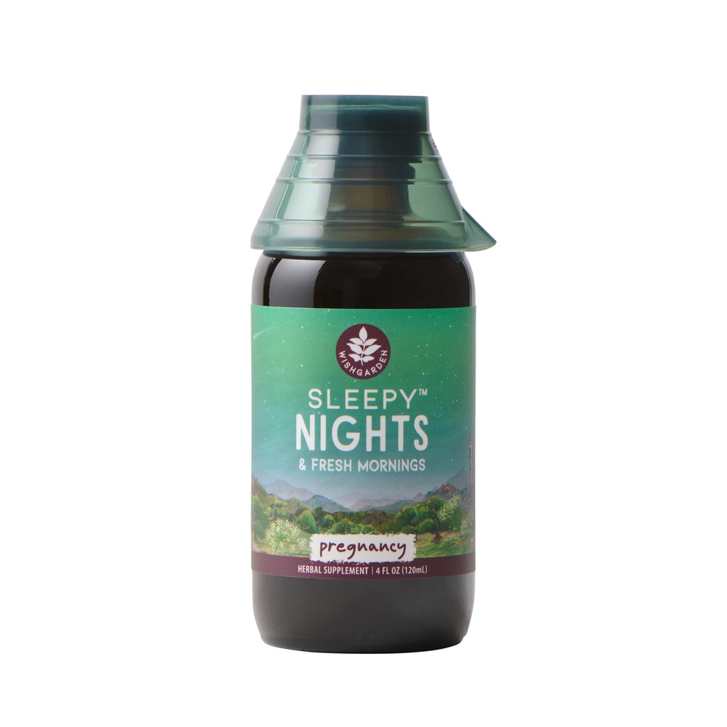 WishGarden Herbs Sleepy Nights for Pregnancy - Plant-Based Herbal Sleep Aid Safe for Pregnant Moms, Organic Sleep Tincture with Chamomile & Scullcap Supports Restful Sleep Without Melatonin, 4oz