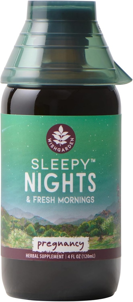 WishGarden Urter Sleepy Nights for Graviditet - Plant- Based Herbal Sleep Aid Safe for Gravid Moms, Organic Sleep Tincture med Kamille & Schedlcap Understøtter Rastful Sleep uden Melatonin, 4oz