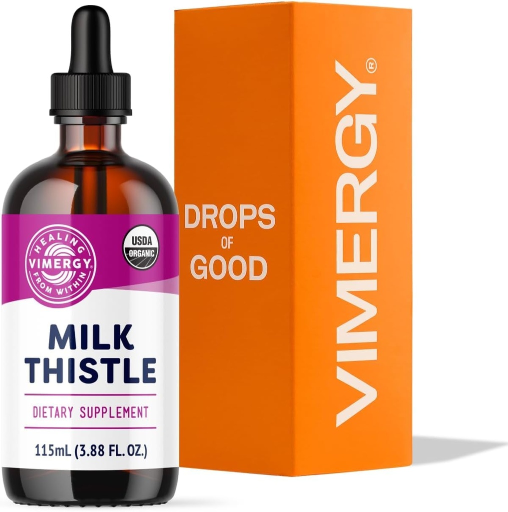 Vimergy Milk Thistle - understøtter leverfunktionen * - fremmer sund fordøjelse * - USDA Certificeret Organic, Vegan, Gluten- Free - 115 ml (57 Servere)