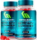 NutraRize (pakke med 2 Keto Rain ACV gummier for vægttab, Official KetoRain Keto + ACV Gummy, All- Natural Apple Cider Vincils til fordøjelsesstøtte, Premium og nem at tygge Gomitas (120 Gummies)
