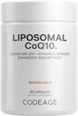 Kodeage Liposomal CoQ10 Supplement - 125 mg Coenzym Q10 med E-vitamin Isomerer Tocopheroler - 2 - Måned Supply - 1 Kapsel Per Servering - Liposomal Levering - Vegan, Non- GMO, Gluten- Free - 60 Kapsler