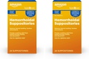 Grundlæggende pleje hæmorroide suppositorier, Relief from Burning, Kløe og ubehag af hæmorider, 24 Greve (pakke med 2)