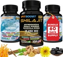 60Day Supply Sea Moss og Shilajit Bundle for mænd All- in-1 Dynamic Vitality Bunded Seamoss Black Seed Oil Ashwagandha Burdock Root Delicately forberedt til dig at Regtain & Regain Styrke